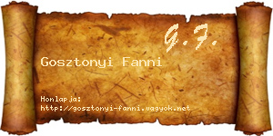 Gosztonyi Fanni névjegykártya
